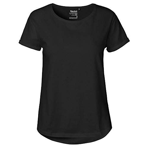 Ladies Roll Up Sleeve T-Shirt, Größe:M, Farbe:Black von Neutral