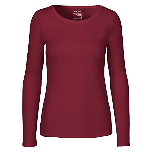 Neutral Damen Longsleeve aus 100% Bio- und Fairtrade-Baumwolle | Nachhaltig, Bequem und Vielseitig | Perfekt für Freizeit und Alltag | Bordeaux, L von Neutral