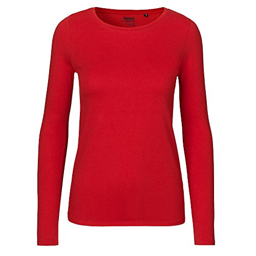 Neutral Damen Longsleeve aus 100% Bio- und Fairtrade-Baumwolle | Nachhaltig, Bequem und Vielseitig | Perfekt für Freizeit und Alltag | Rot, XS von Neutral