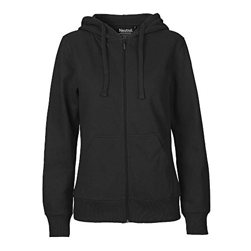 Neutral Damen Kapuzensweatjacke 'Zip Hoodie' aus 100% Bio- und Fairtrade-Baumwolle | Nachhaltig, Bequem und Vielseitig | Perfekt für Freizeit und Alltag | Schwarz, S von Neutral