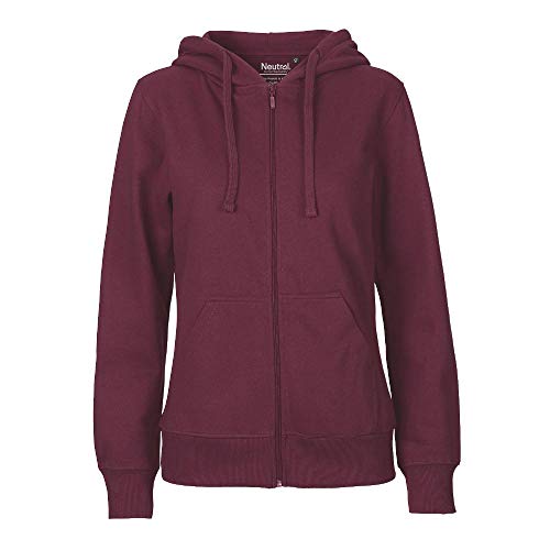 Neutral Damen Kapuzensweatjacke 'Zip Hoodie' aus 100% Bio- und Fairtrade-Baumwolle | Nachhaltig, Bequem und Vielseitig | Perfekt für Freizeit und Alltag | Bordeaux, M von Neutral