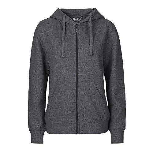 Neutral Damen Kapuzensweatjacke 'Zip Hoodie' aus 100% Bio- und Fairtrade-Baumwolle | Nachhaltig, Bequem und Vielseitig | Perfekt für Freizeit und Alltag | Dark Heather, S von Neutral
