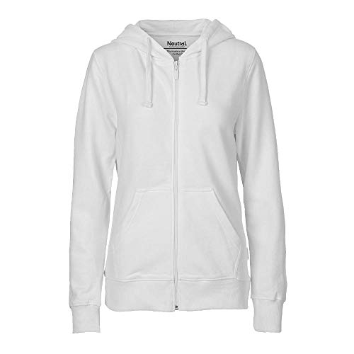 Neutral Damen Kapuzensweatjacke 'Zip Hoodie' aus 100% Bio- und Fairtrade-Baumwolle | Nachhaltig, Bequem und Vielseitig | Perfekt für Freizeit und Alltag | Weiß, L von Neutral