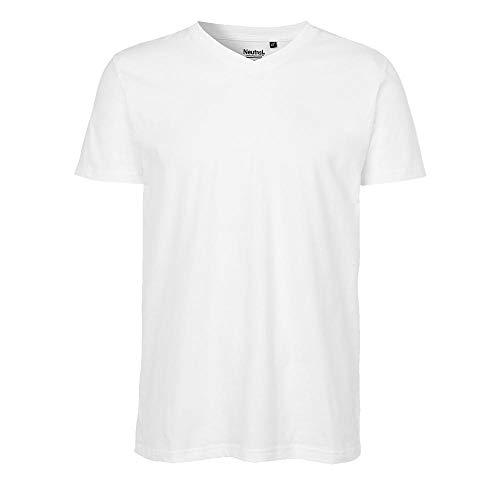 Neutral Herrren V-Neck T-Shirt/White, M von Neutral