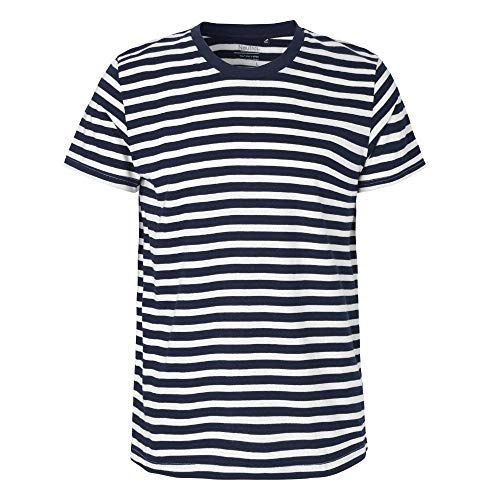 Neutral Mens Fitted T-Shirt, Größe:M, Farbe:White - Navy (Striped) von Neutral