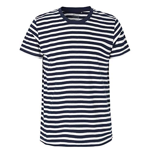 Neutral Mens Fitted T-Shirt, Größe:XL, Farbe:White - Navy (Striped) von Neutral