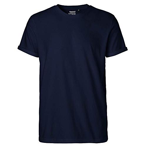 Neutral Mens Roll Up Sleeve T-Shirt, Größe:L, Farbe:Navy von Neutral