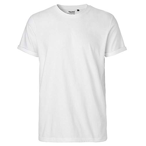 Neutral Mens Roll Up Sleeve T-Shirt, Größe:L, Farbe:White von Neutral