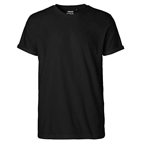 Neutral Mens Roll Up Sleeve T-Shirt, Größe:XXL, Farbe:Black von Neutral