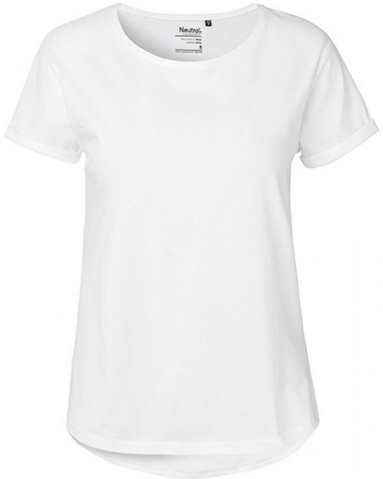 Neutral Rundhalsshirt Damen Roll Up Sleeve T-Shirt / Single Jersey Strick von Neutral