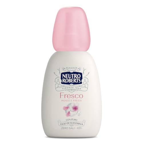 Neutro Roberts, Deodorant Spray Frisch Rose, Monoi und Freesie, keine Aluminiumsalze, mit reinem Glycerinöl, Deodorant für Damen und Herren, 100% recycelter Kunststoff, 75 ml, kein Gas 48h von Neutro Roberts