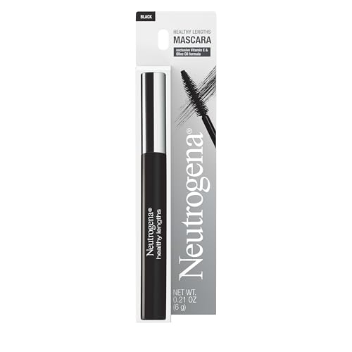 Neutrogena Healthy Lengths Mascara – mit Vitamin E & Olivenöl, verlängernde Formel verlängert das Aussehen Ihrer Wimpern um bis zu 100% ohne zu verklumpen, abzublättern oder zu verschmieren, Carbon von Neutrogena