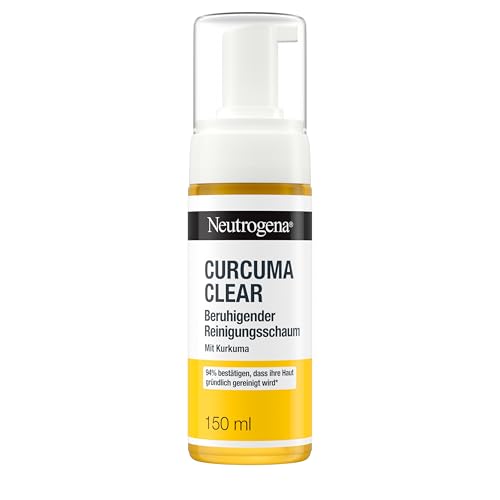 Neutrogena Curcuma Clear Beruhigender Reinigungsschaum 150 ml, sanfte Gesichtsreinigung mit Kurkuma, schonender und Öl-freier Make-up Entferner bei unreiner, sensibler Haut von Neutrogena