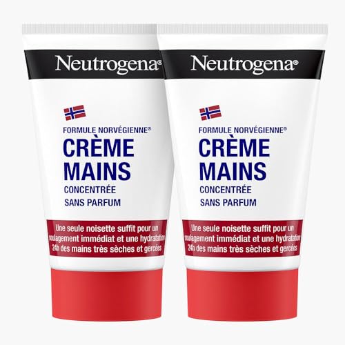 Neutrogena | Konzentrierte Handcreme ohne Parfüm Norwegische Formel (2 x 50 ml Tuben) – Beruhigende Creme für sofortige Linderung – 24 h Feuchtigkeitscreme für sehr trockene und rissige Hände von Neutrogena
