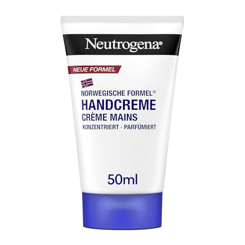 Neutrogena Handcreme konzentriert parfümiert (50ml), beruhigende Feuchtigkeitscreme mit 40% Glycerin + Vitamin E bei extrem trockenen, rissigen Händen von Neutrogena