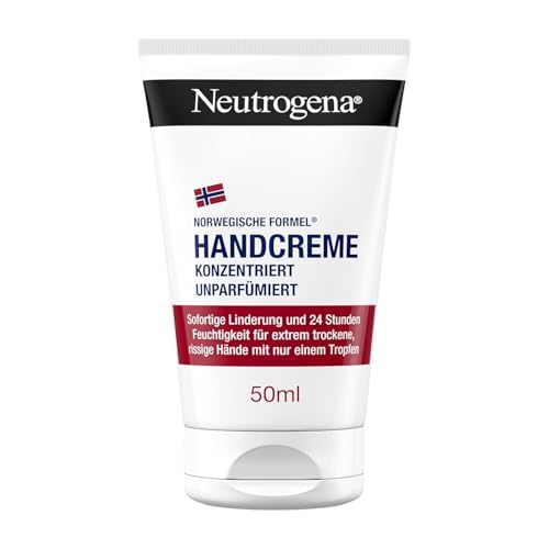 Neutrogena Handcreme konzentriert unparfümiert, beruhigende Feuchtigkeitscreme mit 40Prozent Glycerin + Vitamin E, sofort feuchtigkeitsspendende Handcreme für sehr trockene Hände 50 ml von Neutrogena