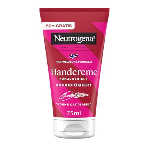 Neutrogena Handcreme konzentriert unparfümiert Feuchtigkeitscreme mit 40 Prozent Glycerin + Vitamin E für extrem trockene, rissige Hände, 75ML von Neutrogena