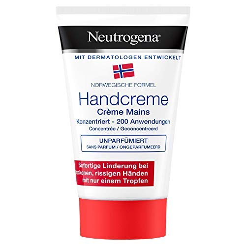 Neutrogena Norwegische Formel Handcreme konzentriert unparfümiert Feuchtigkeitscreme bei sehr trockenen, rissigen Händen, 50 ml (1er Pack) von Neutrogena