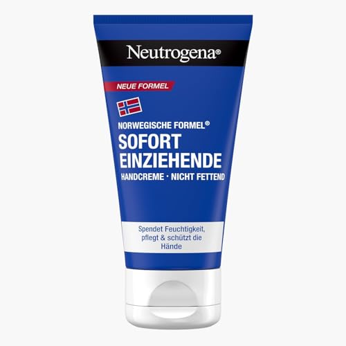 Neutrogena Sofort einziehende Handcreme, leichte & nicht fettende Feuchtigkeitscreme mit Glycerin + Vitamin E bei trockenen, rissigen Händen (75 ml) von Neutrogena