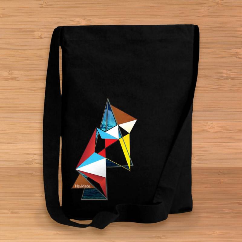 Schwarze Canvas Sling Tote Bag Mit California Cool Geometric Design Von Nevmade von NevMade