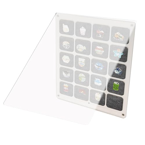 Emaille Pin Organizer - Schmuckabzeichenkoffer, klarer Acrylhalter | Staubsicherer Display-Rahmenstand, Multi-Grid-Showcase-Box für Sammlerstücke, Pin-Speicher-Geschenkbox für Sammlerdekorationen von NevPuose