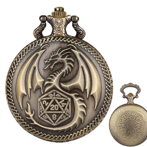 Geprägte Taschenuhr Cover - Drachenmotiv -Display -Hülle, Dekorative Kollektorbox | Klassischer Aufbewahrung Für Taschenuhren, Rollenspiele -Requisiten Für Männer Und Frauen, Antike Inspiriertes Anden von NevPuose