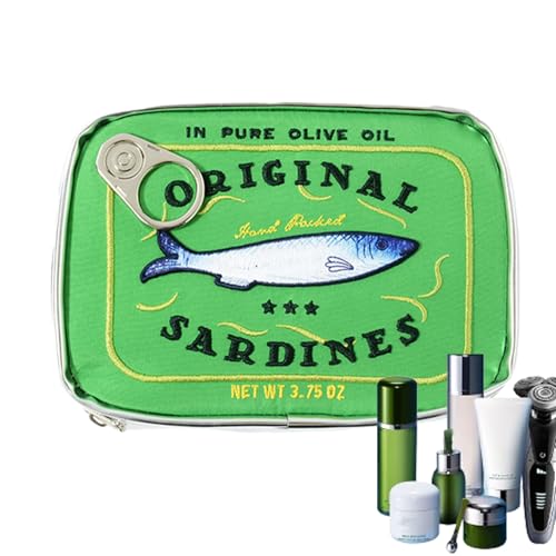 Kosmetiktasche - Make -up -Reiseorganisator, Beauty Storage Case | Toilettenhalter mit großer Kapazität, lustiger Sardine -Design -Beutel, kompakter kosmetischer Behälter für Lippenstifte, Lidschatten von NevPuose