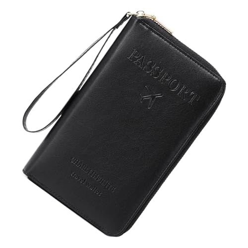 NevPuose Reisepasswolfswallet - Sicherer ID -Halter, Lederpasskoffer, Document Money Organizer | wasserdichte Mehrfach-Techet-Abdeckung, Durablle Pass Wallet für Frauen Familien Flugabenteuer von NevPuose
