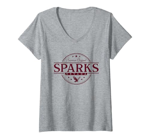 Damen Sparks Nevada - Sparks NV-Etikett T-Shirt mit V-Ausschnitt Damen Sparks Nevada - Sparks NV-Etikett T-Shirt mit V-Ausschnitt von Nevada Souvenir Cos.