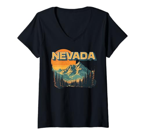 Damen Nevada T-Shirt mit V-Ausschnitt Damen Nevada T-Shirt mit V-Ausschnitt von Nevada USA Outdoor Vintage