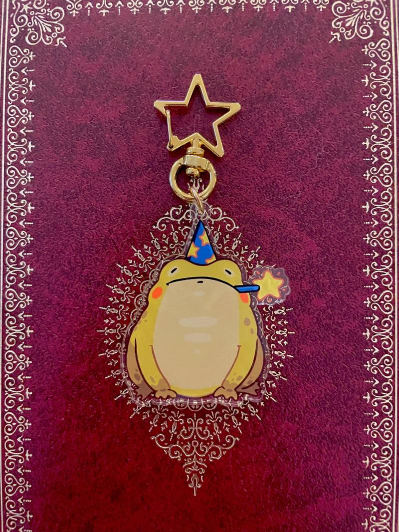 Zauberer Frosch Kröte Schlüsselanhänger Acryl/Wizard Toad Anhänger Schlüssel Wicca Witch Hexe Magic Geschenk von NevadaArtShop