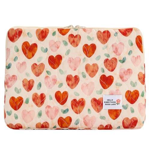 Nevalerra Griff | tragbare Hülle | 35,6 cm (14 Zoll) präziser Organizer mit Blumenmuster für Damen, Rotes Herz, Se référer au descriptif von Nevalerra