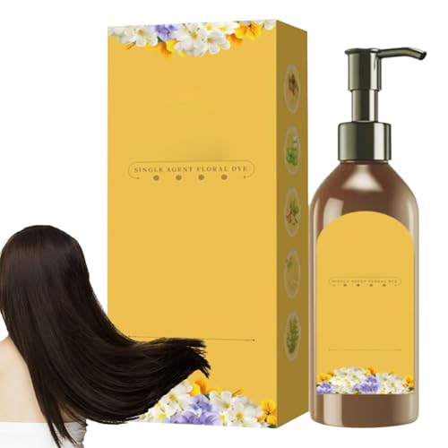 Nevalerra Pflanzen-Einzeldosis-Blumenduftfarbstoff,Einzelwirkstoff-Blumenfarbstoff - Einzeldosis-Haarfärbemittel - Schnelle Haarfärbung für Männer, Haarfärbe-Shampoo für Frauen, Männer, ältere von Nevalerra