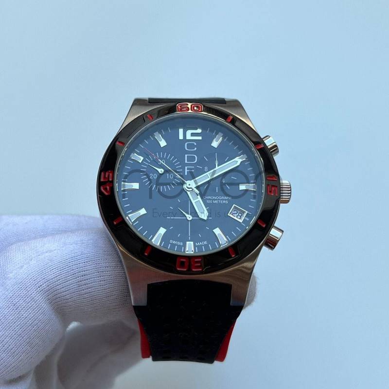 Cdf - Einzigartiges Modell Swiss Made Chronograph Schwarzes Zifferblatt von NevenBySwiss