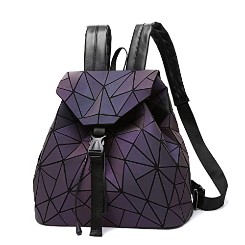 Nevenka Laptop Rucksack Geometrisch für Damen Holographisch Outdoor Rucksack Mädchen mit Verstellbare Schultergurte für Schule Camping Wandern Reisen Sport Fitnessstudio (leuchtend 1) von Nevenka