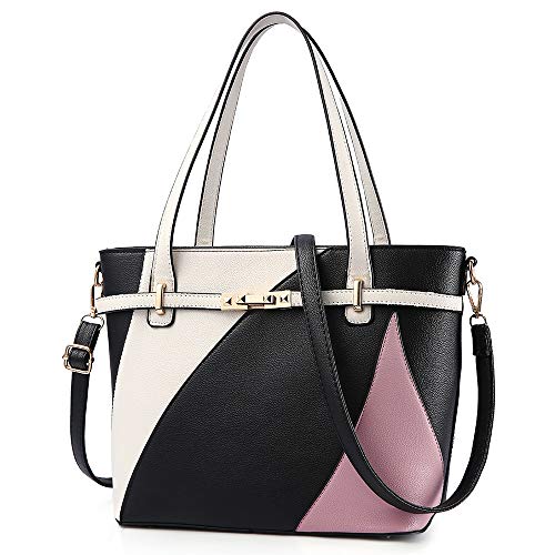 Nevenka Schultertasche Damen Shopper Tasche Henkeltasche Groß für Alltags Gemischte Farben (Schwarz) von Nevenka