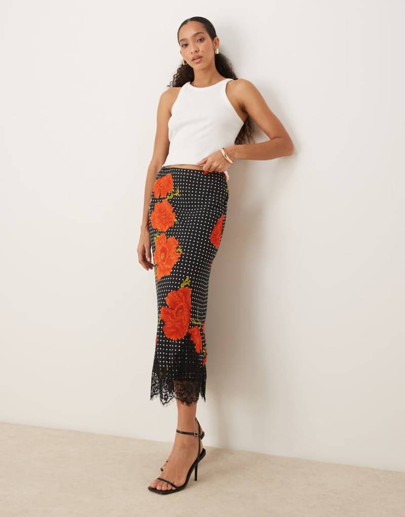 Never Fully Dressed - Maeva - Midirock mit Mohnblumenprint-Bunt Never Fully Dressed - Maeva - Midirock mit Mohnblumenprint-Bunt von Never Fully Dressed