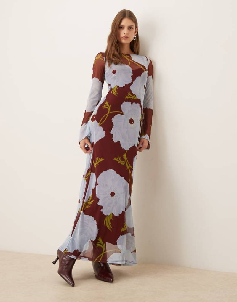 Never Fully Dressed - Poppy - Kleid aus Netzstoff in Lila und Blau von Never Fully Dressed