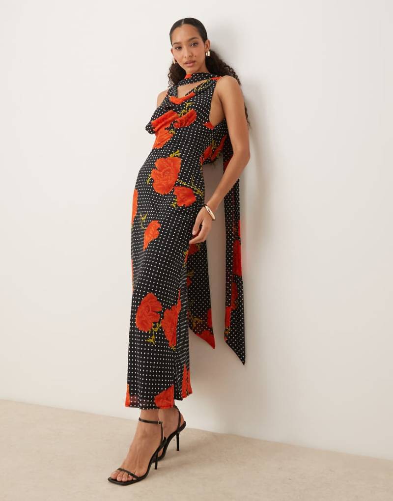 Never Fully Dressed - Sophie - Midikleid mit Mohnblumenprint-Bunt von Never Fully Dressed