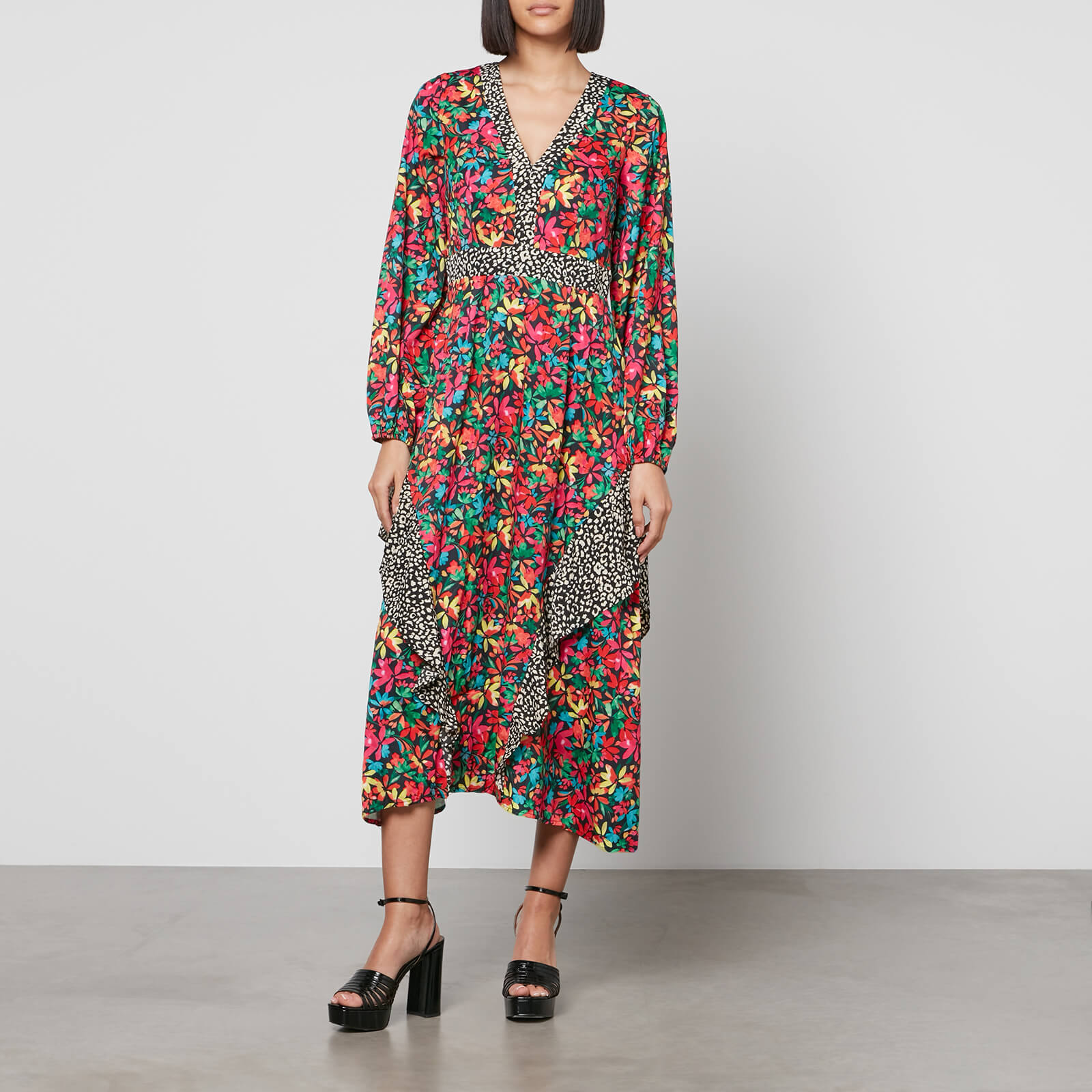 Never Fully Dressed Floral-Print Satin Midi Dress - UK 14 von Never Fully Dressed