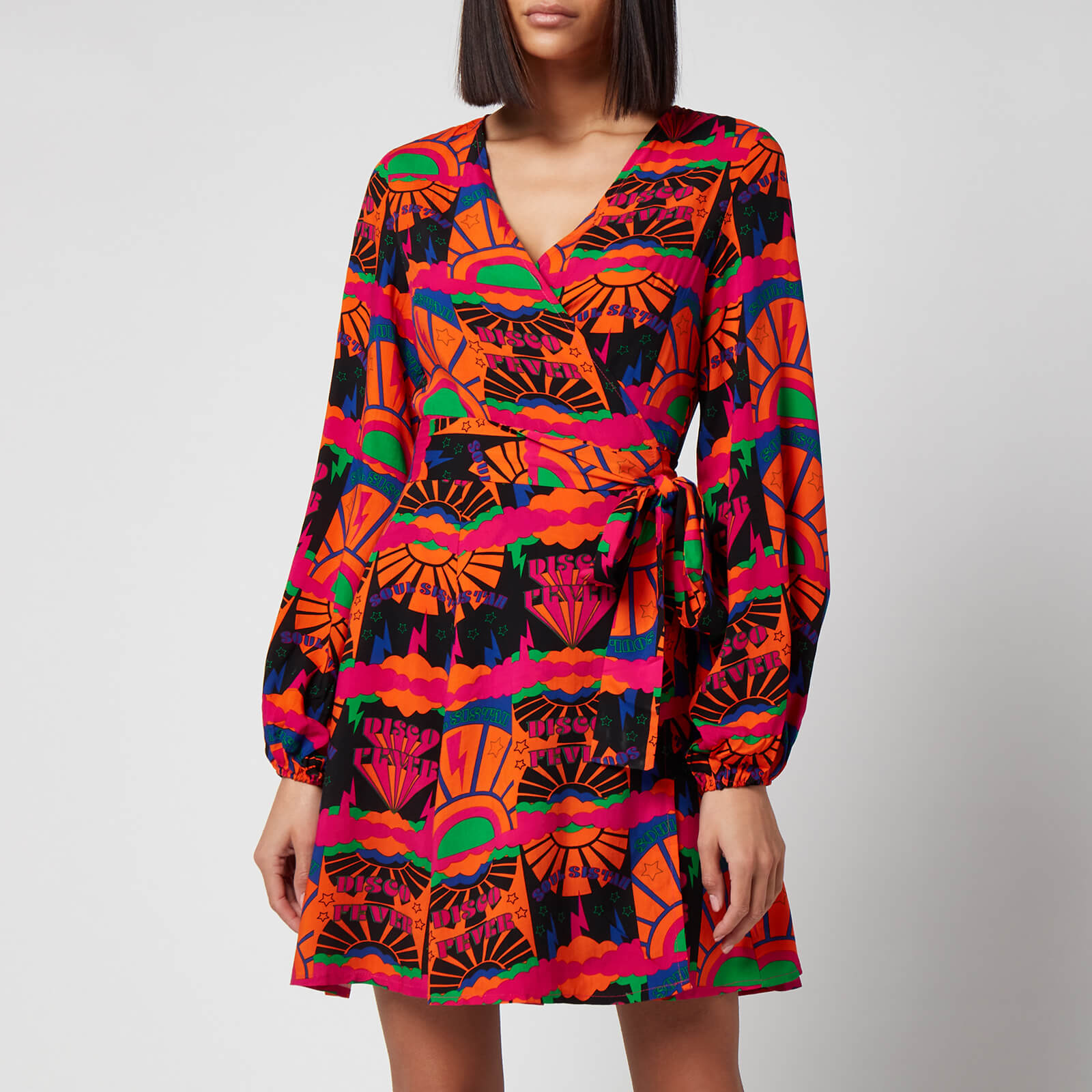 Never Fully Dressed Women's Disco Groove Wrap Dress - Multi - UK 6 von Never Fully Dressed