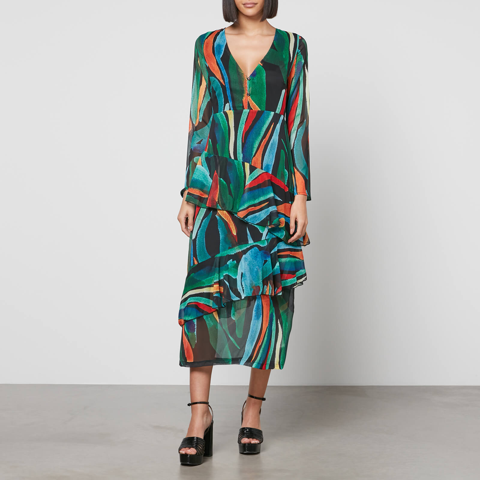 Never Fully Dressed Zebra Palma Printed Chiffon Dress - UK 10 von Never Fully Dressed