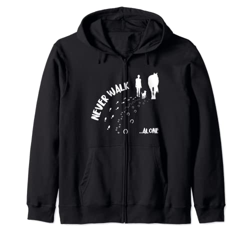 Never Walk Alone Mädchen geht mit Hund und Pferd Gassi Kapuzenjacke Never Walk Alone Mädchen geht mit Hund und Pferd Gassi Kapuzenjacke von Never Walk Alone Hunde Mama Pferd Kleidung
