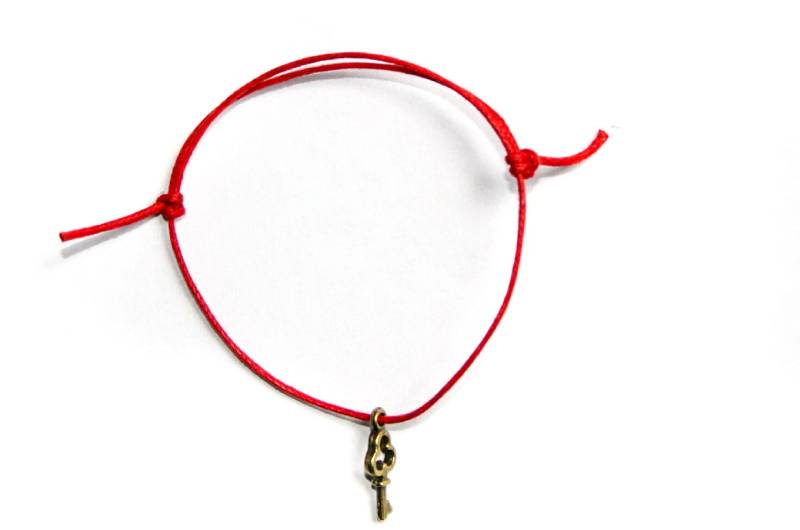 Bronze Schlüsselanhänger Auf Gewachste Baumwollschnur Verstellbarfreundschaft Armband von NeverGoNaked