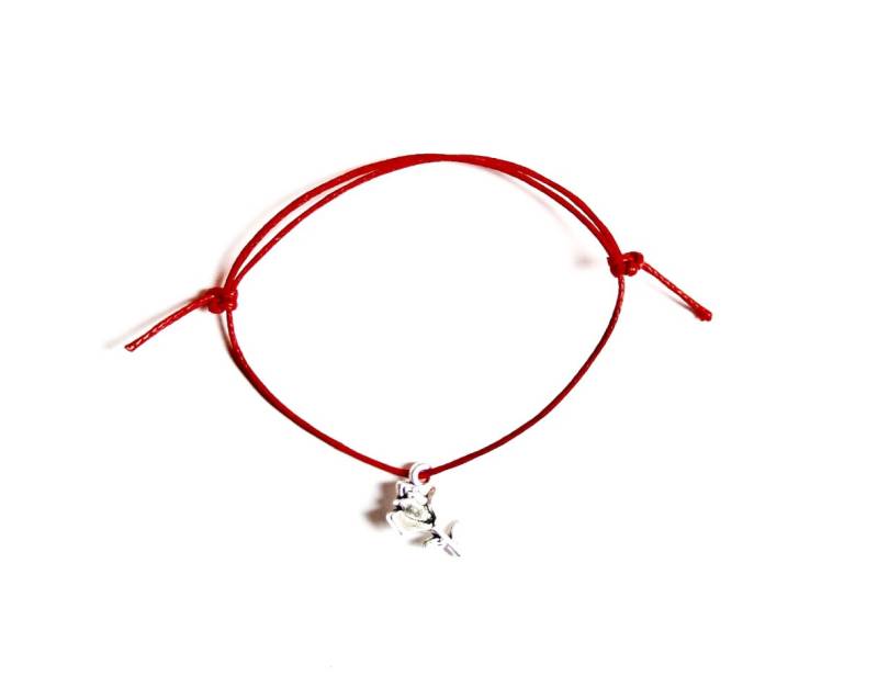 Valentinstag - Silber Rose Blume Stiel Charme Auf Gewachste Baumwollschnur Verstellbare Freundschaft Armband von NeverGoNaked