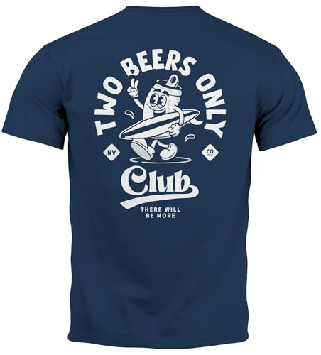 Neverless® Backprint T-Shirt Herren Bier Spruch Motivprint Comicstil Sommer Party Strand Fashion Streetstyle Navy 3XL von Neverless