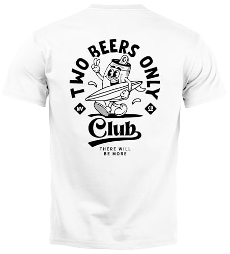 Neverless® Backprint T-Shirt Herren Bier Spruch Motivprint Comicstil Sommer Party Strand Fashion Streetstyle Weiss XL von Neverless