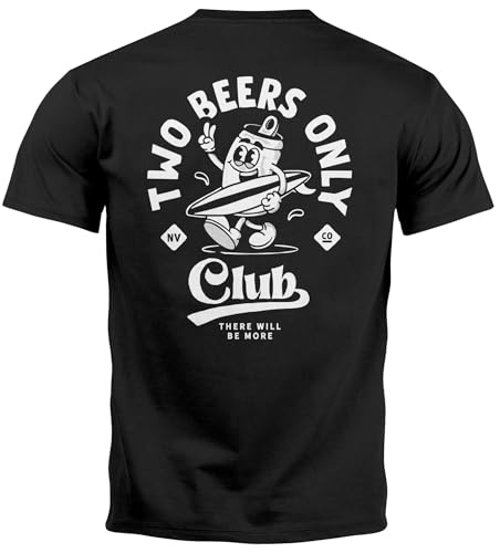 Neverless® Backprint T-Shirt Herren Bier Spruch Motivprint Comicstil Sommer Party Strand Fashion Streetstyle schwarz 5XL von Neverless