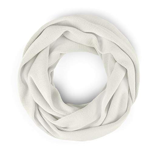 Neverless® Damen Loopschal Strickschal Schlauchschal Schal Feinstrick einfarbig creme von Neverless