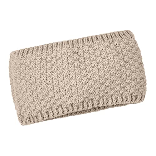 Neverless® Damen Stirnband Winter Herbst Fleece-Futter Strick Ohrenwärmer Knite Headband hellbeige unisize von Neverless